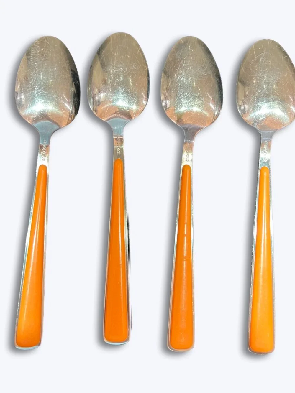 Fiesta Merengue Tangerine Orange Place Soup Spoons 8